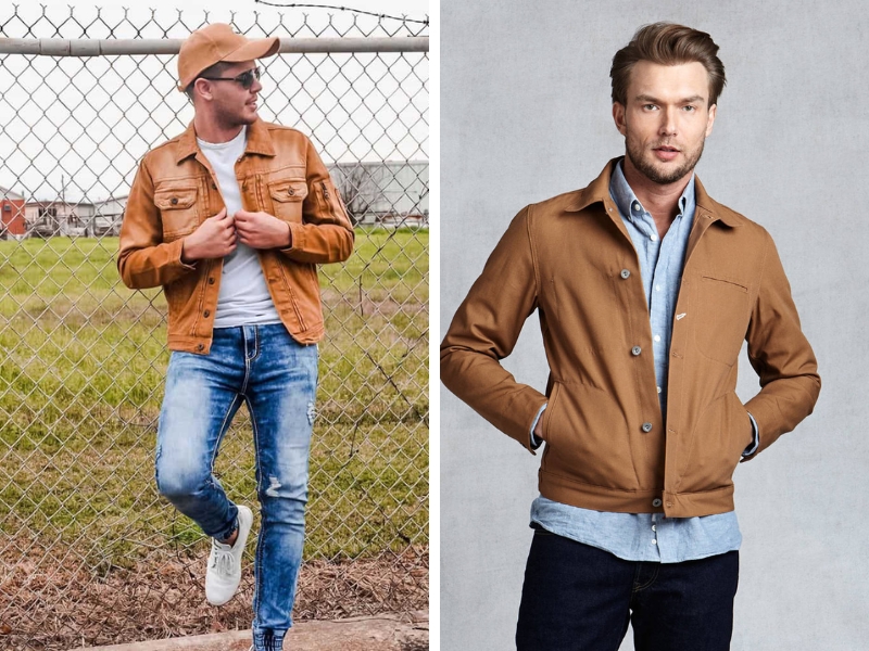 cách mix đồ với áo khoác nâu nam