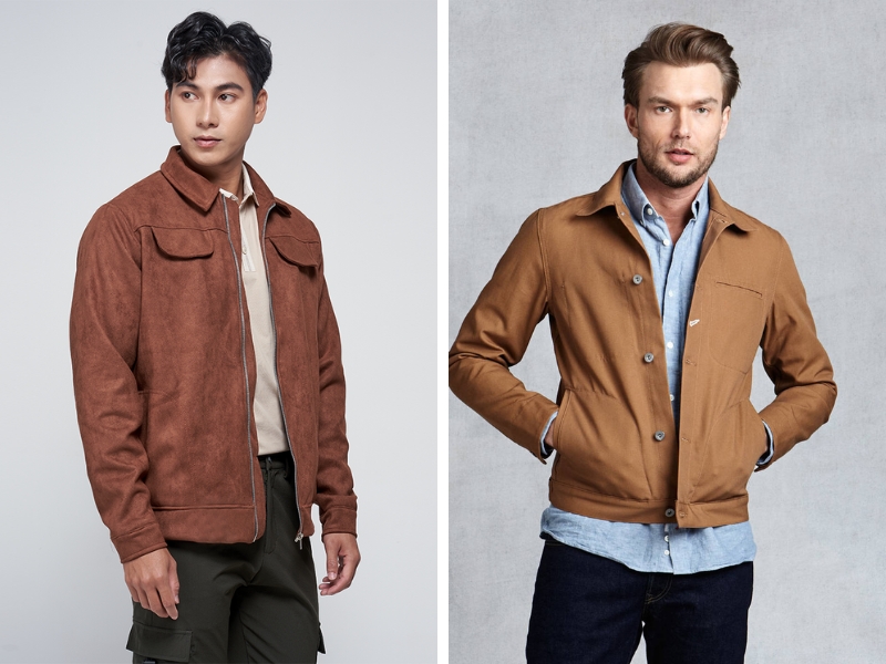 cách mix đồ với áo khoác nâu nam