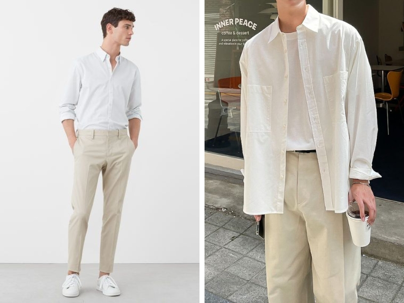 cách phối đồ màu trắng cho nam