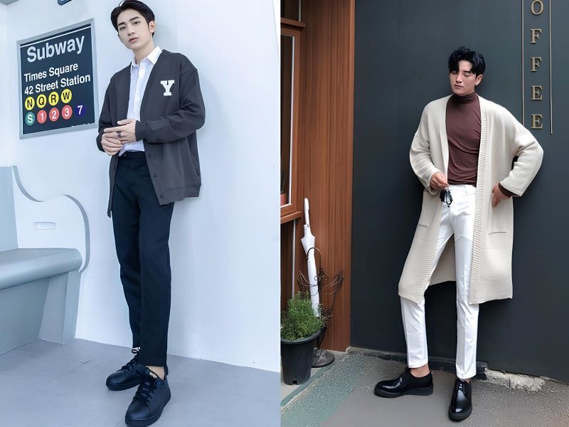 cách phối đồ với áo cardigan nam