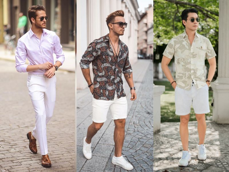 cách phối đồ với quần màu trắng cho nam