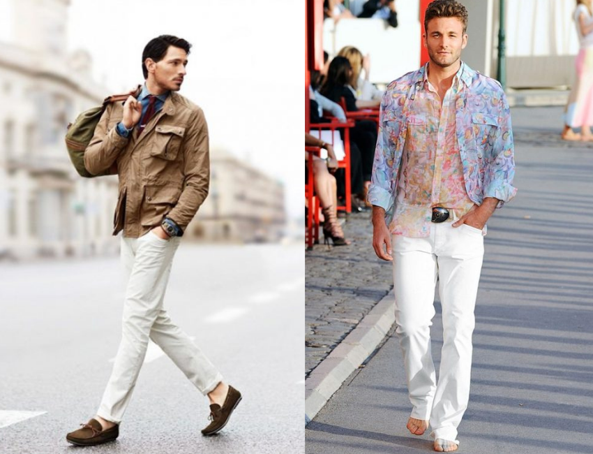 cách phối đồ với quần màu trắng cho nam