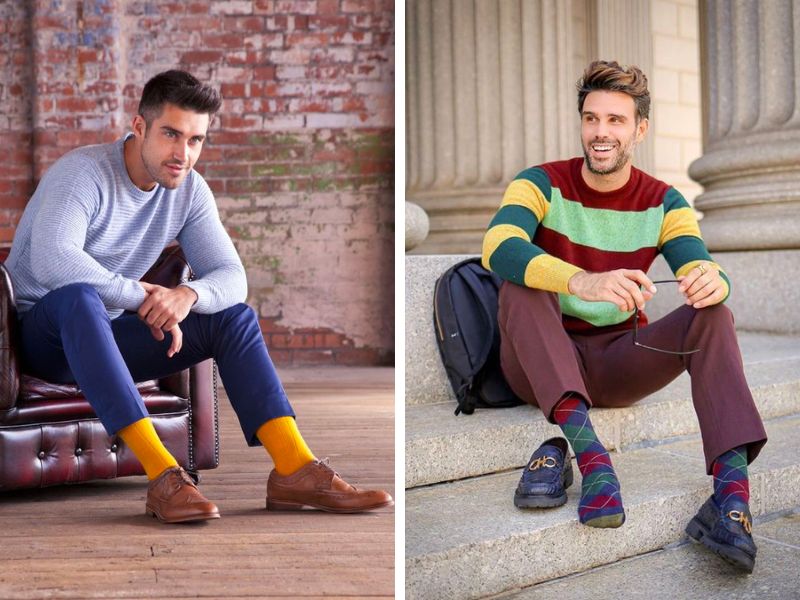 cách phối đồ với tất cao cổ nam