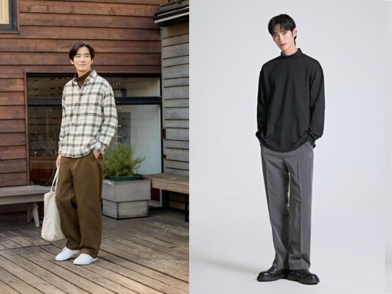 mix match áo tay dài nam