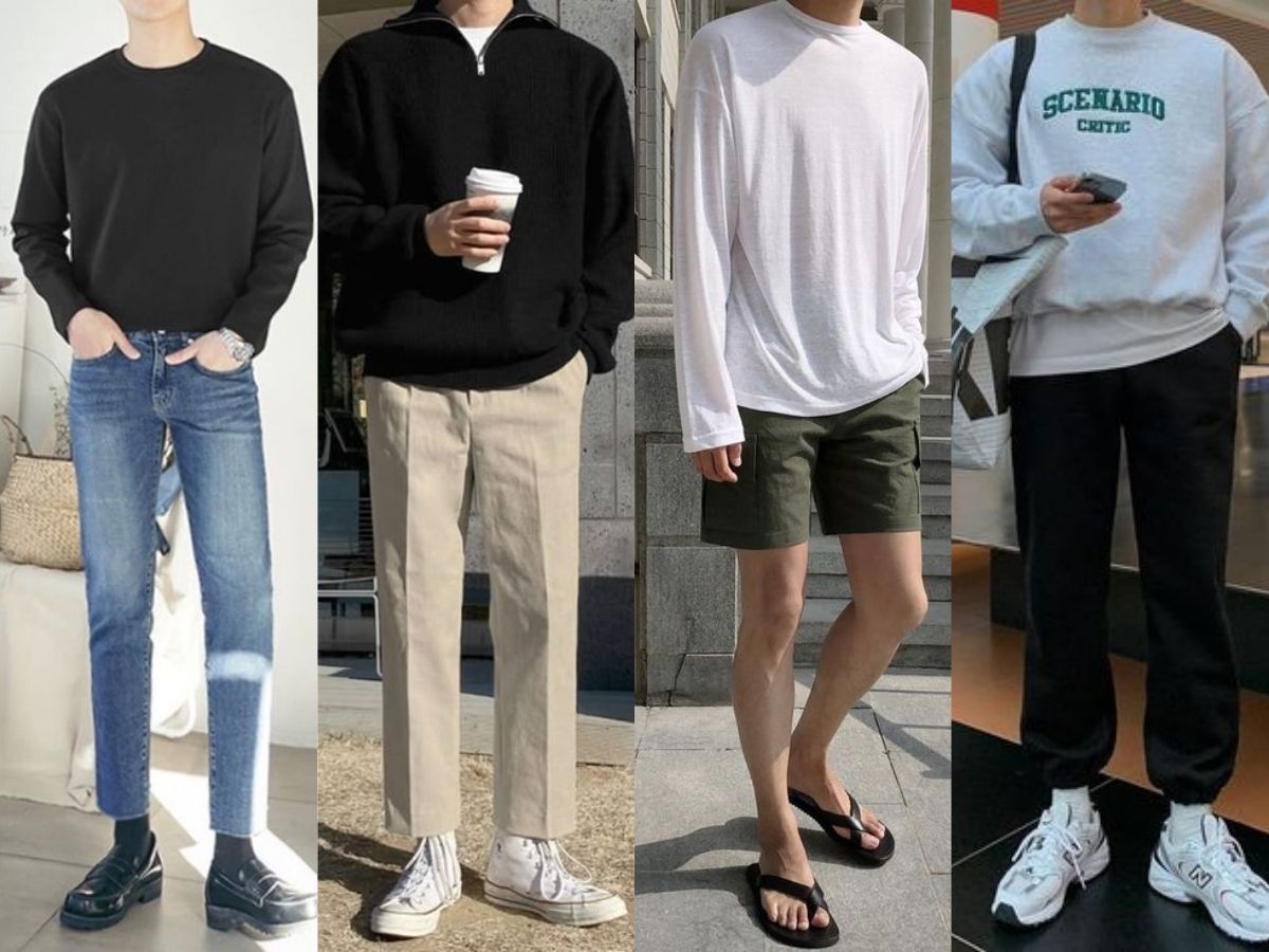 mix match áo tay dài nam