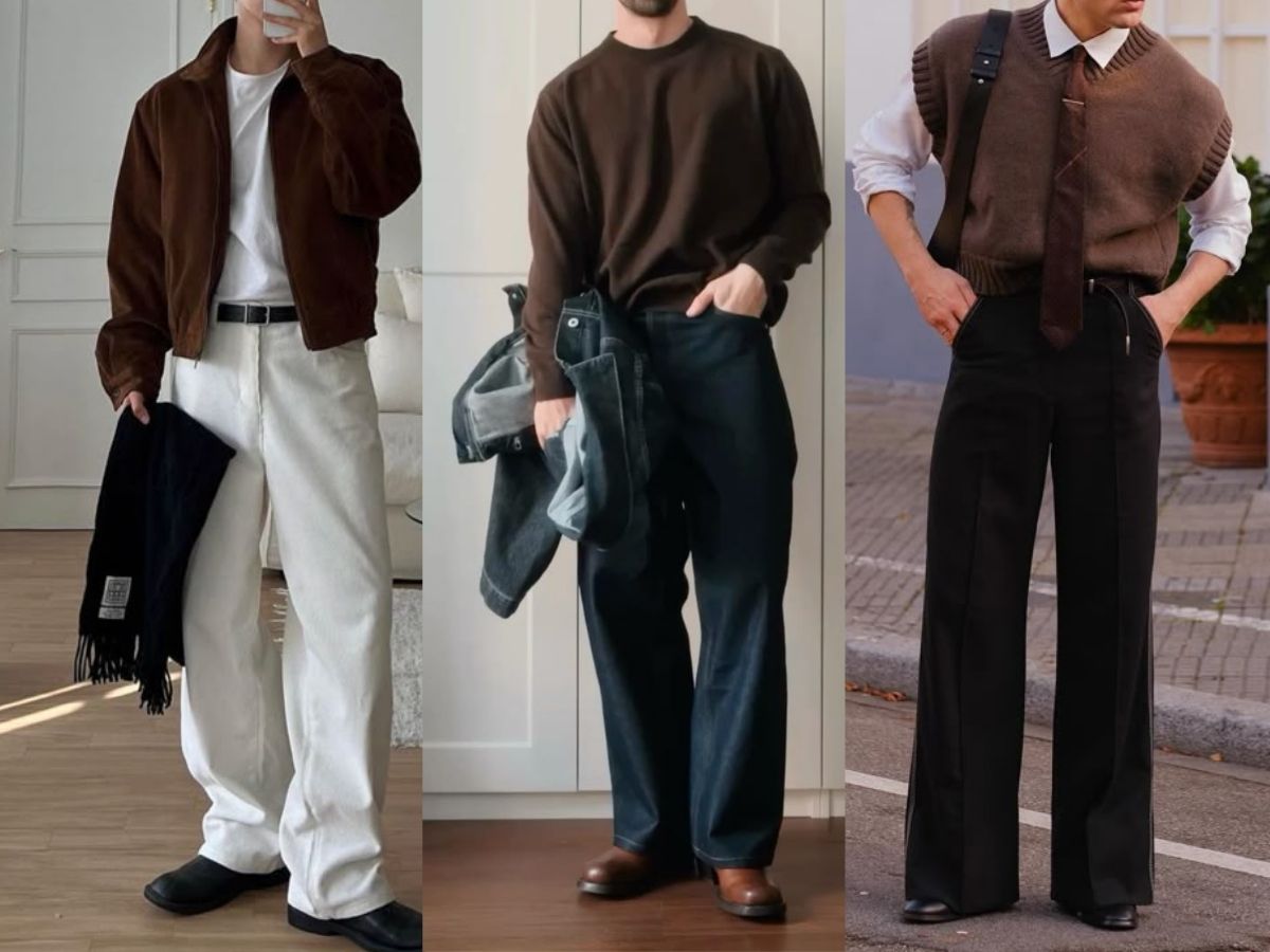 Phối áo khoác nâu nam với màu gì