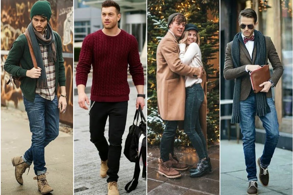 Phối đồ giáng sinh mùa thu đông cho nam