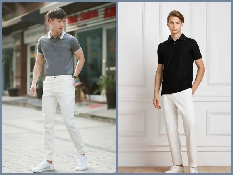 Quần màu trắng hợp với áo màu gì