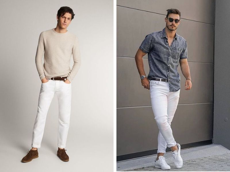 Quần màu trắng hợp với áo màu gì