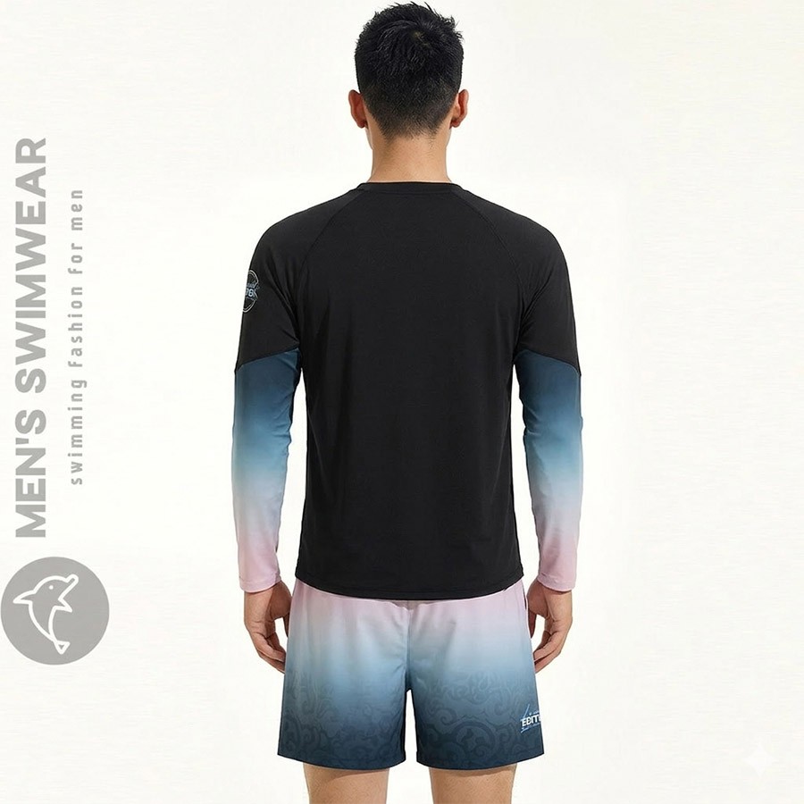 Bộ bơi nam dài tay quần 2 lớp - Ảnh 1