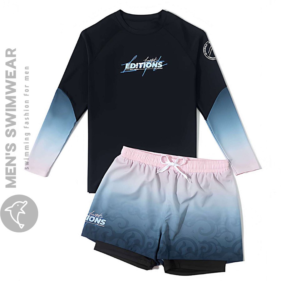 Bộ bơi nam dài tay quần 2 lớp - Ảnh 2