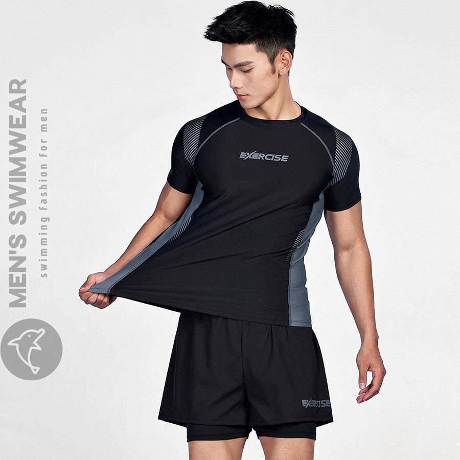 Bộ quần áo bơi ngắn tay nam tính - Ảnh 0