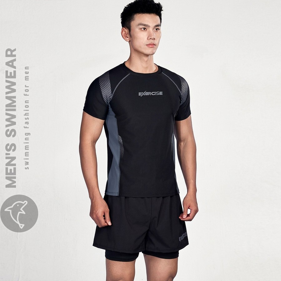 Bộ quần áo bơi ngắn tay nam tính - Ảnh 1