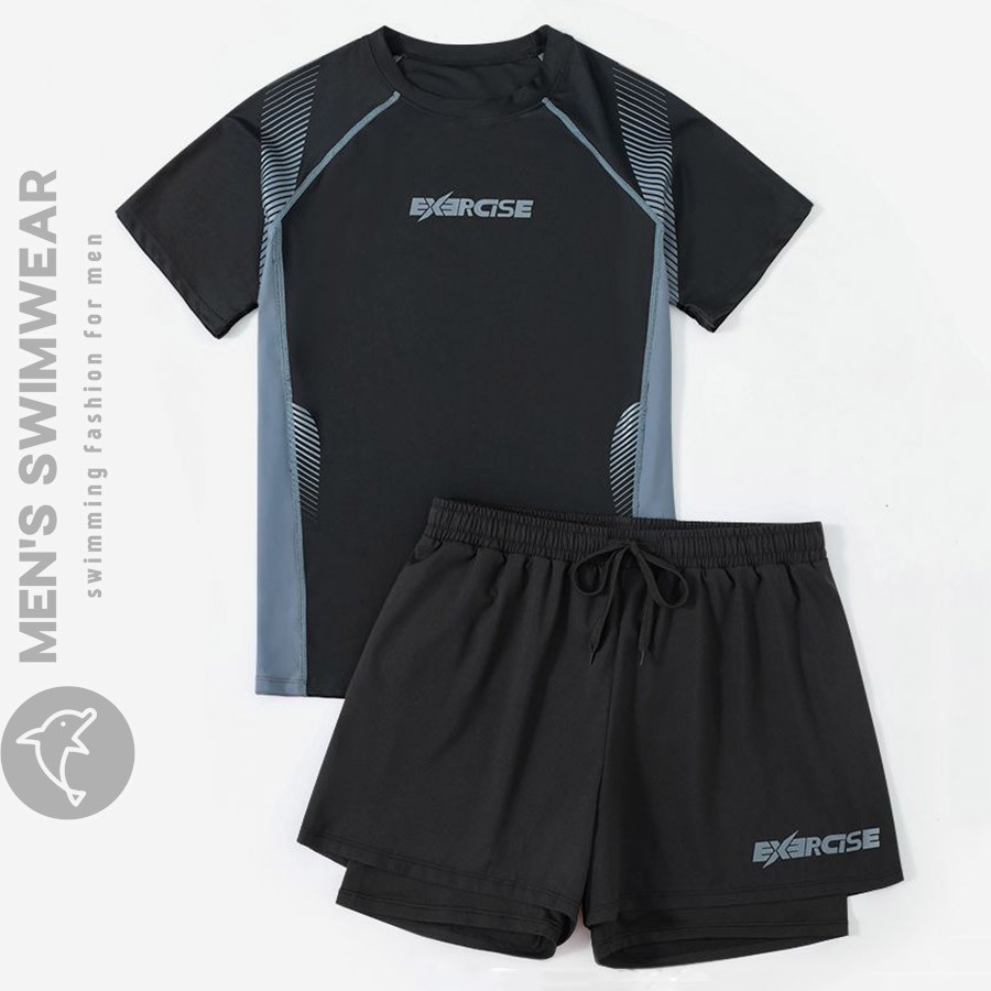 Bộ quần áo bơi ngắn tay nam tính - Ảnh 3