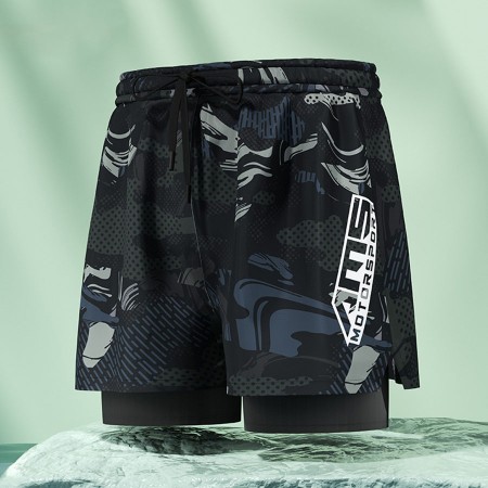 Quần bơi nam 2 lớp đen cao cấp