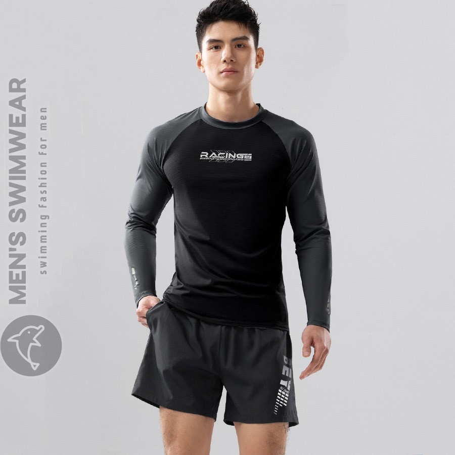 Bộ quần áo bơi nam dài tay cao cấp - Ảnh 0