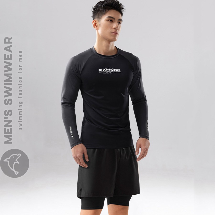 Bộ quần áo bơi nam dài tay cao cấp - Ảnh 2