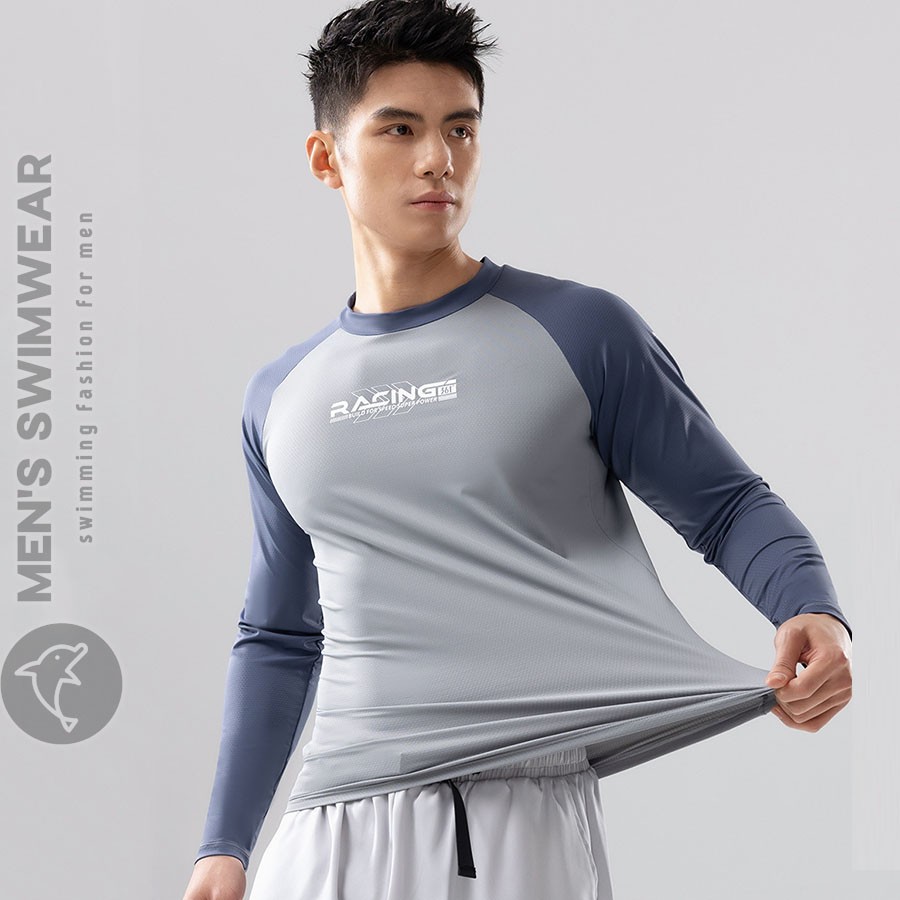 Áo bơi nam dài tay ghi cao cấp - Ảnh 0