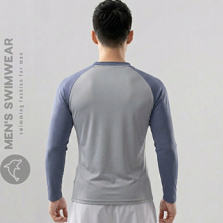 Áo bơi nam dài tay ghi cao cấp - Ảnh 1