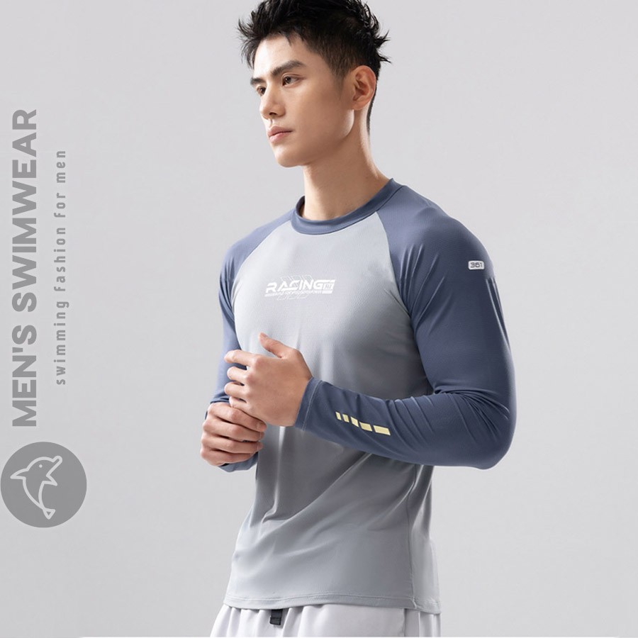 Áo bơi nam dài tay ghi cao cấp - Ảnh 2