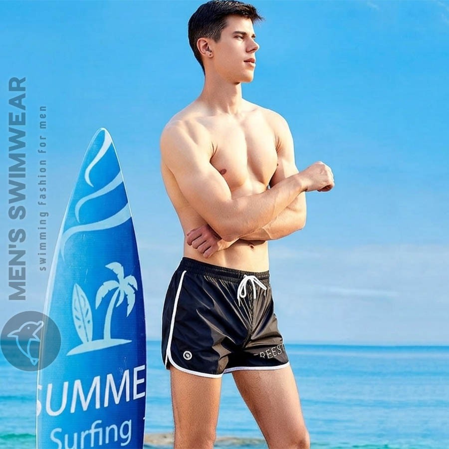 Quần bơi nam đen 2 lớp cao cấp - Ảnh 0