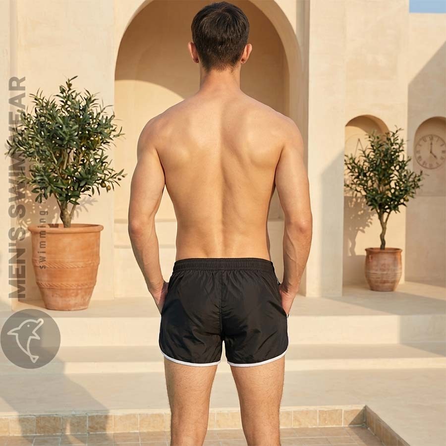 Quần bơi nam đen 2 lớp cao cấp - Ảnh 3