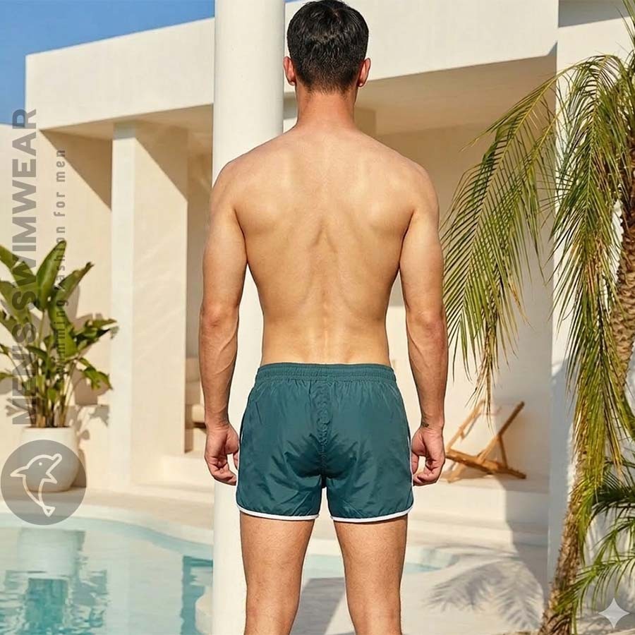 Quần bơi nam xanh 2 lớp cao cấp - Ảnh 0