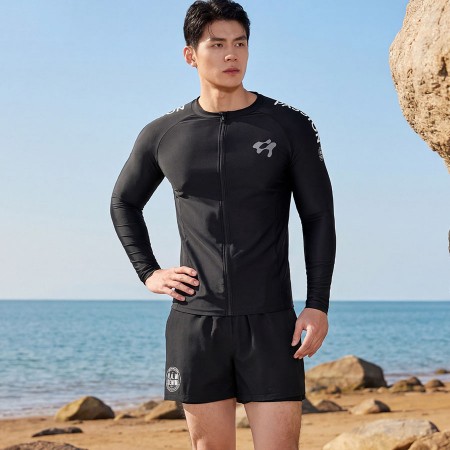 Bộ đồ bơi dài tay quần 2 lớp đen