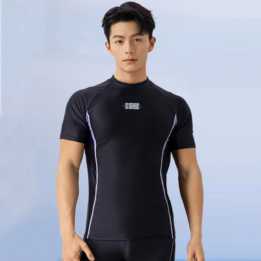 Bộ quần áo bơi nam đen cao cấp - Ảnh 1